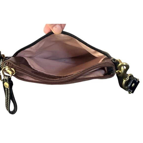 Coach Brown Signature Stripe Swingpack Crossbody Bag 48069 - Picture 7 of 8